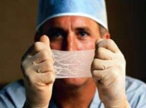 Surgeon Holding Biodesign Matrix