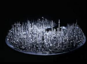 Cool Futuristic CityScape Sculpted Out of Nothing But Drill Bits