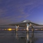 The X-47B completed flight testing that involved a number of maneuvers it will need to land and take off from a carrier flight deck.