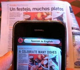 Word Lens translates what you see in real time.