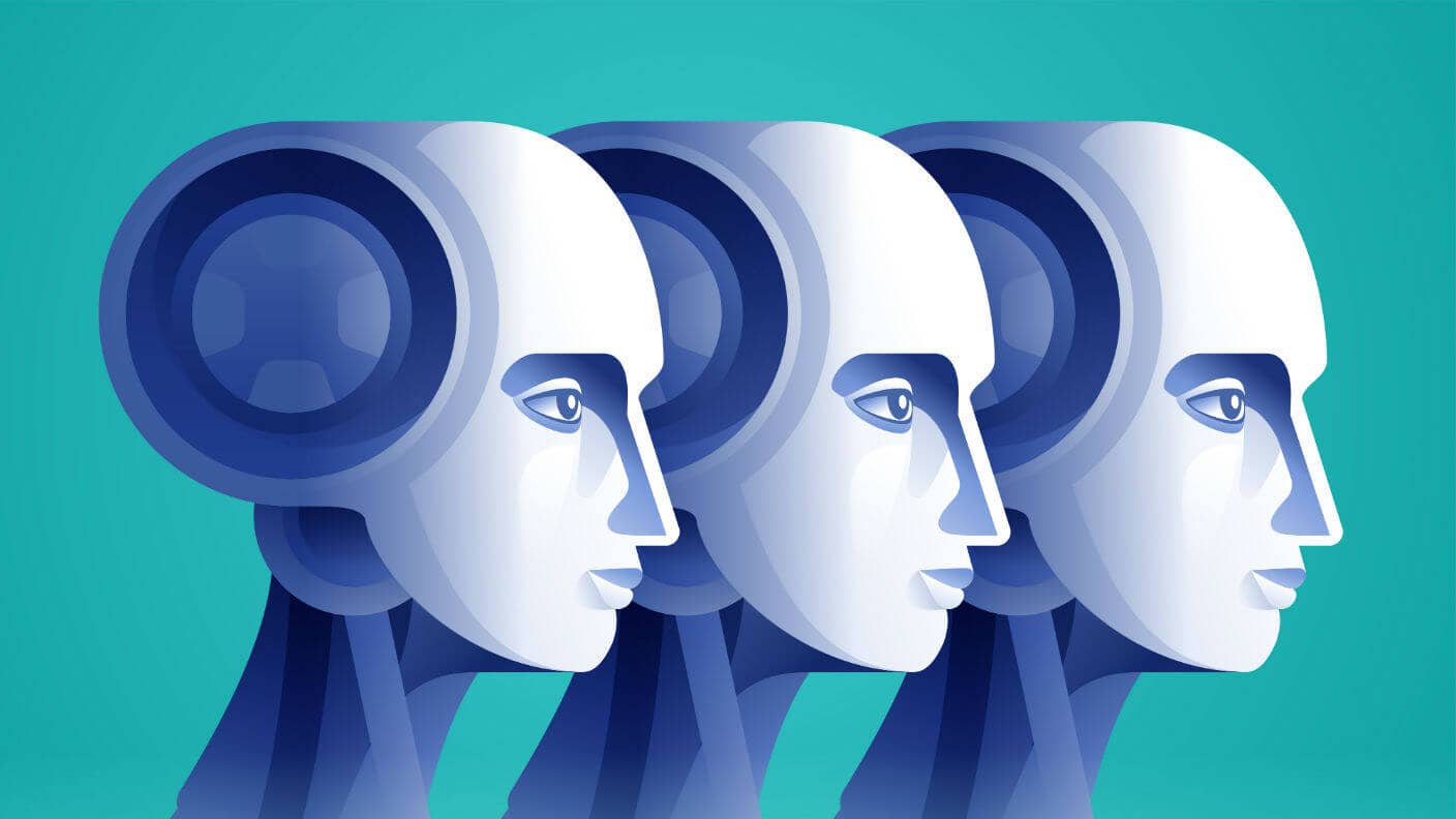 artificial-intelligence-robot-vs-human-vecto