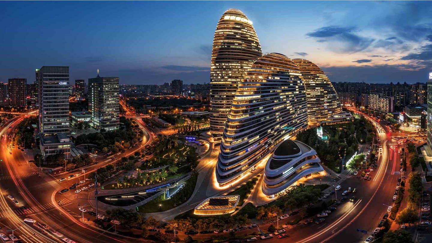 cityscape wangjing soho editorial use only