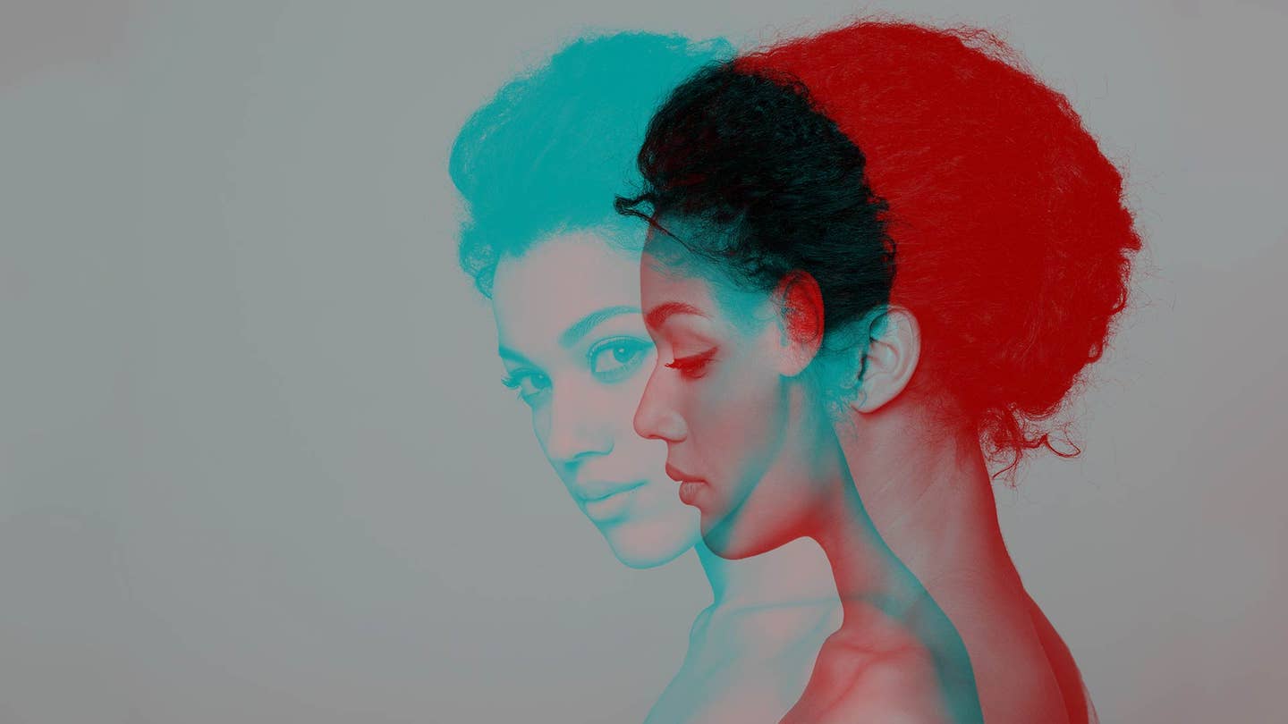 double color exposure effect beauty closeup