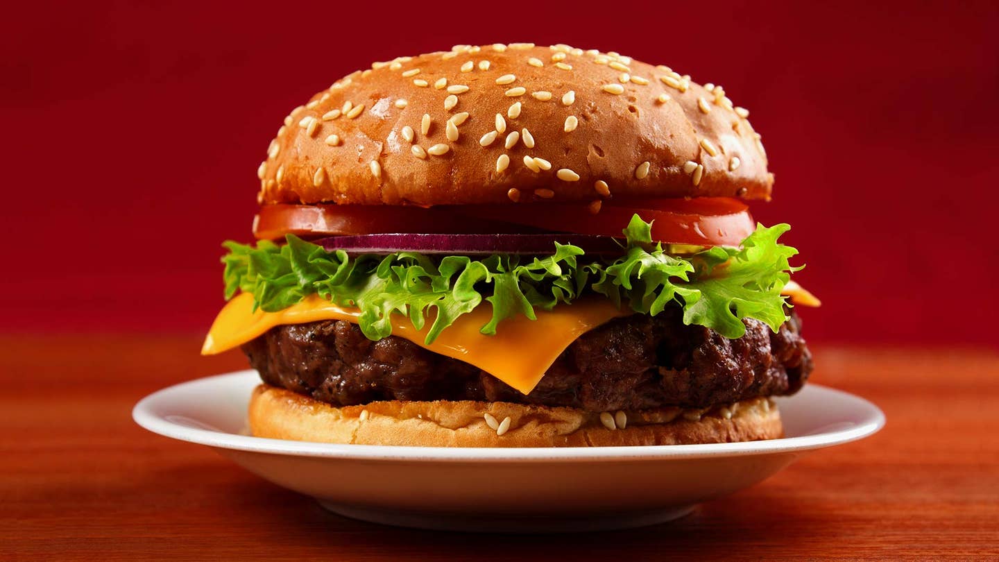 homemade grilled hamburger on plate