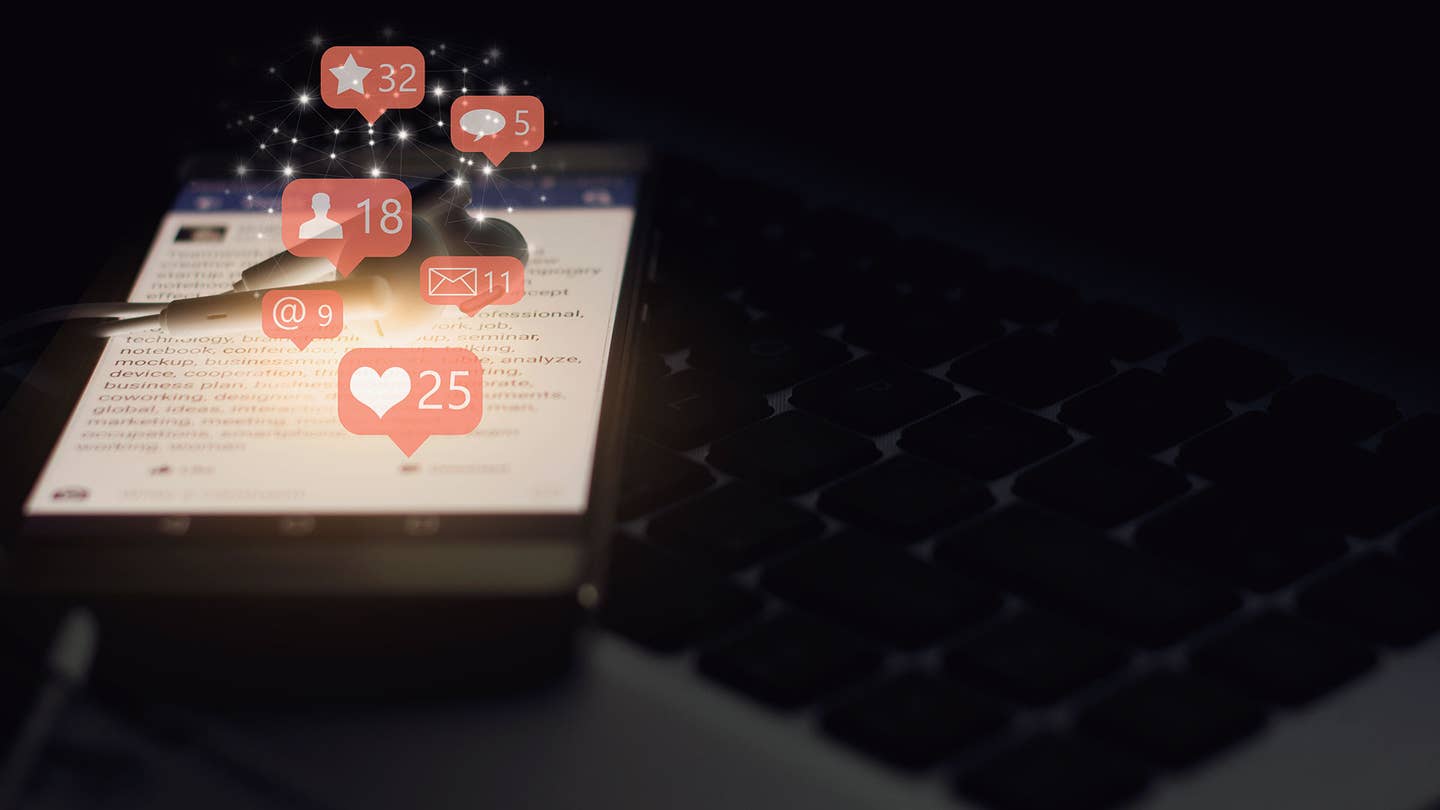 smartphone screen showing social media concept