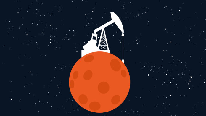 mining extraction on Mars illustration