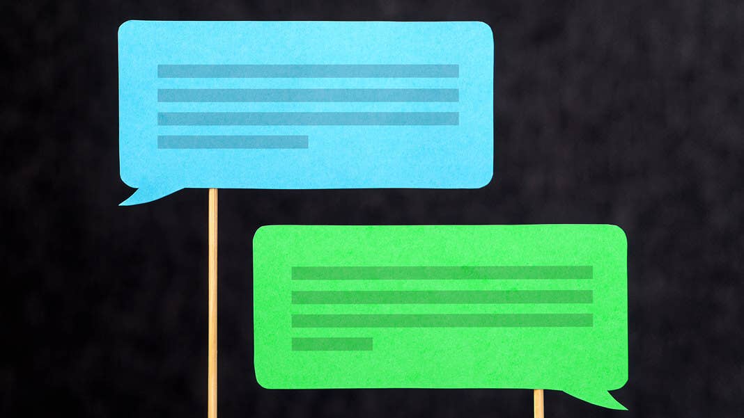 two chat bubbles speech balloons