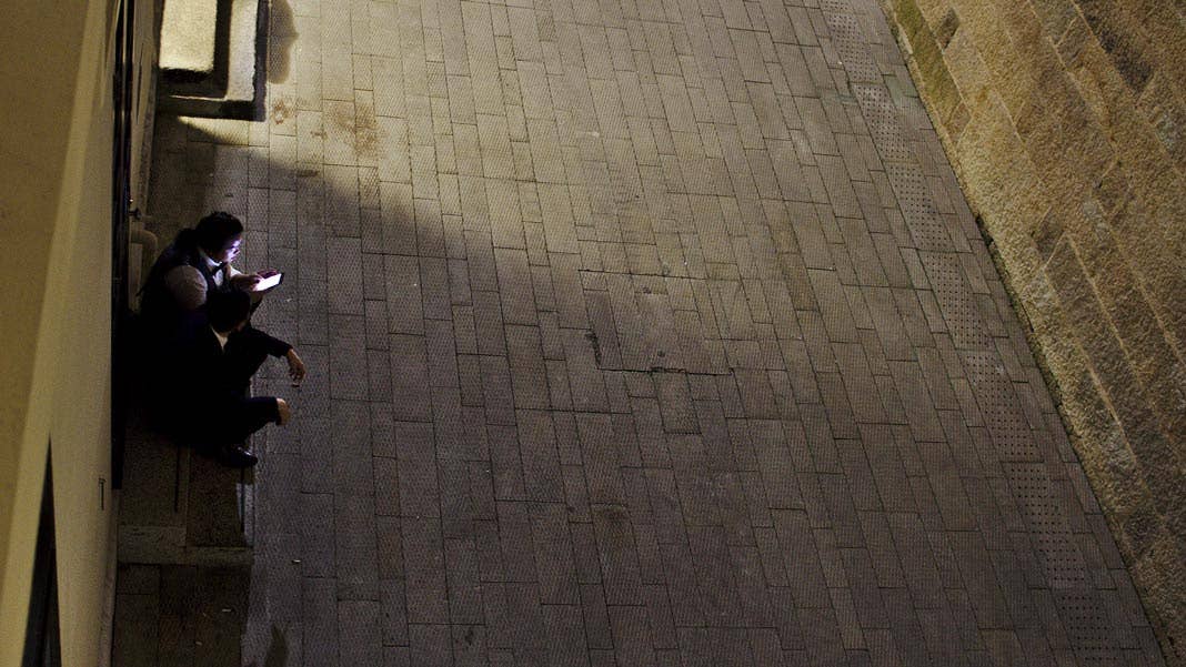 Man and woman Waiting Hong Kong China 2018