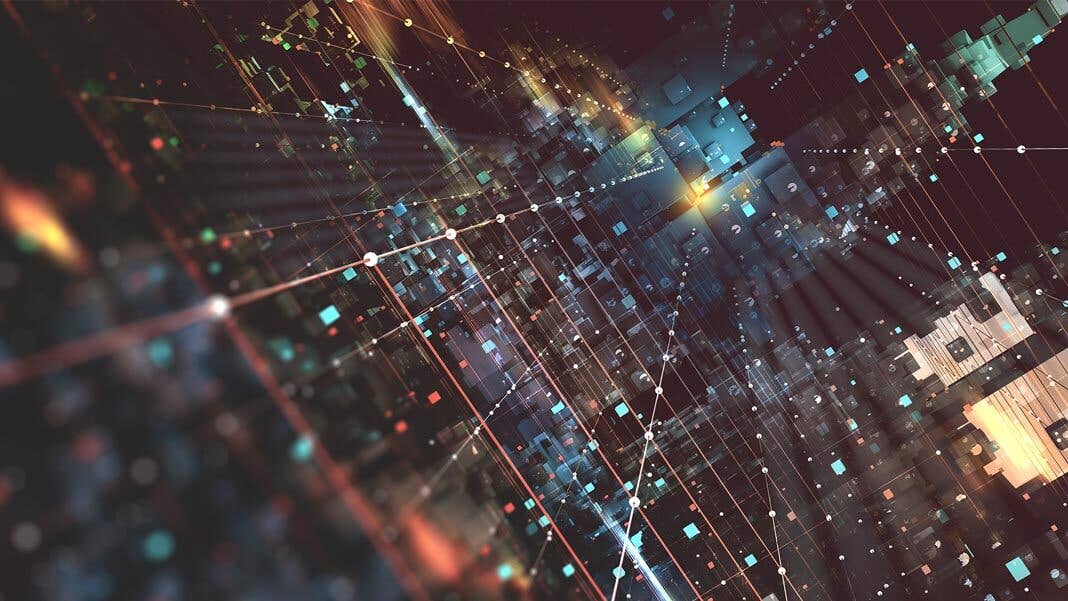 abstract tech quantum 3D illustration