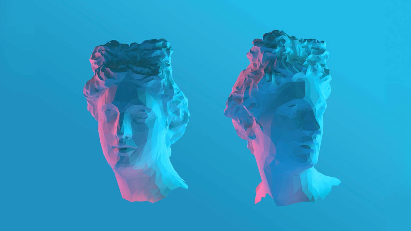 greek apollo head vector 3D render