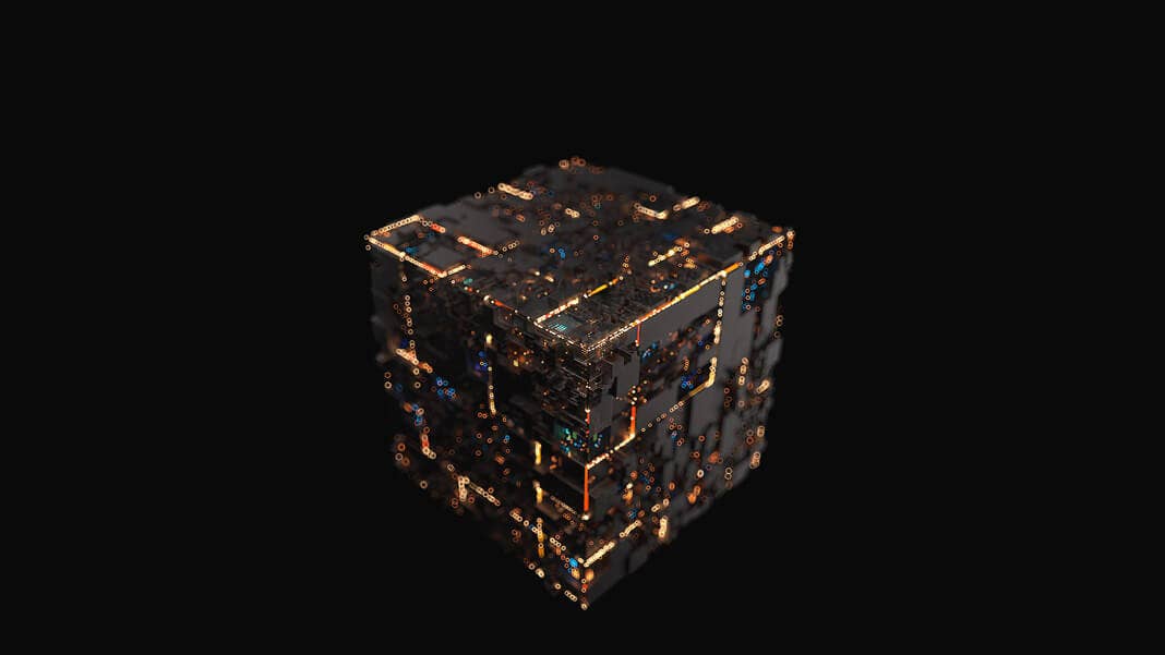 black box concept modern machine cube