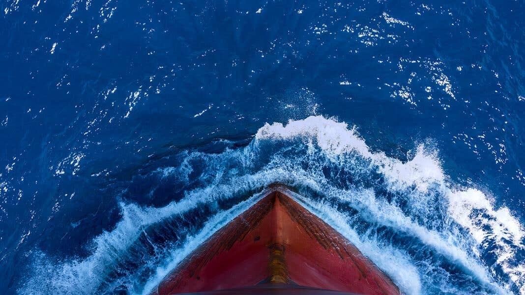 ship moving through ocean waves