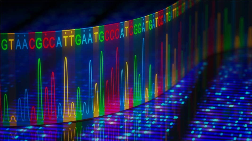3D dna sequencing illustration