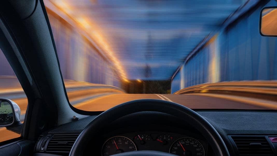 cockpit view self driving car at night automation