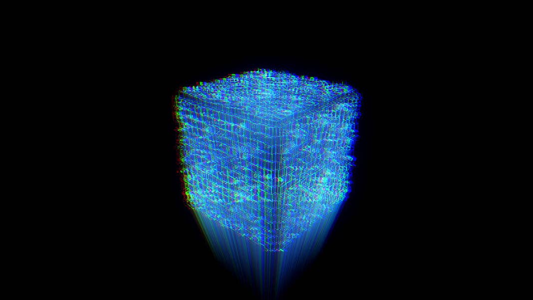 abstract shape wireframe hologram Tech Computing