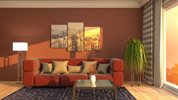interior living room in 3D artificial intelligence
