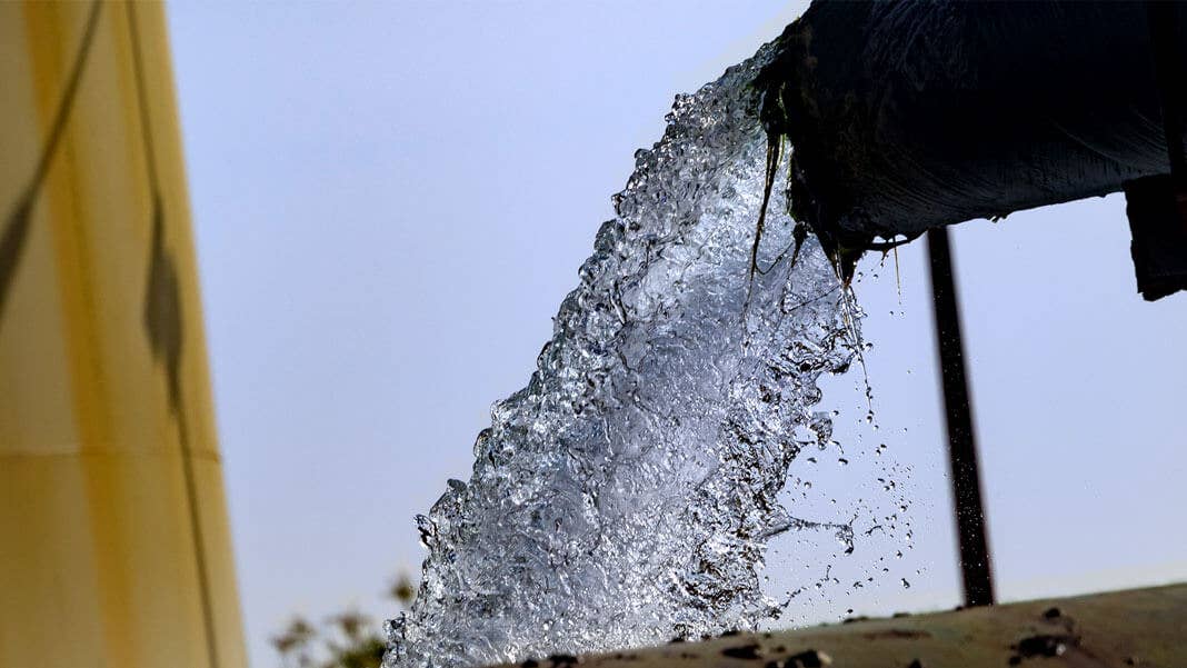 flowing water inside desalination plant environment