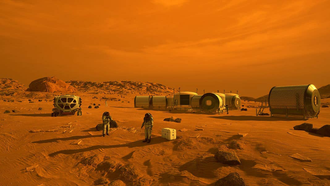 Space NASA artist perspective first humans on mars