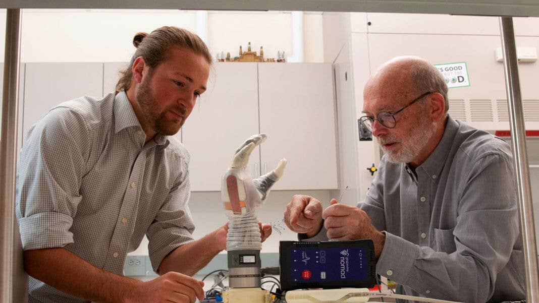 Jacob George and Gregory Clark developing LUKE arm neuroscience