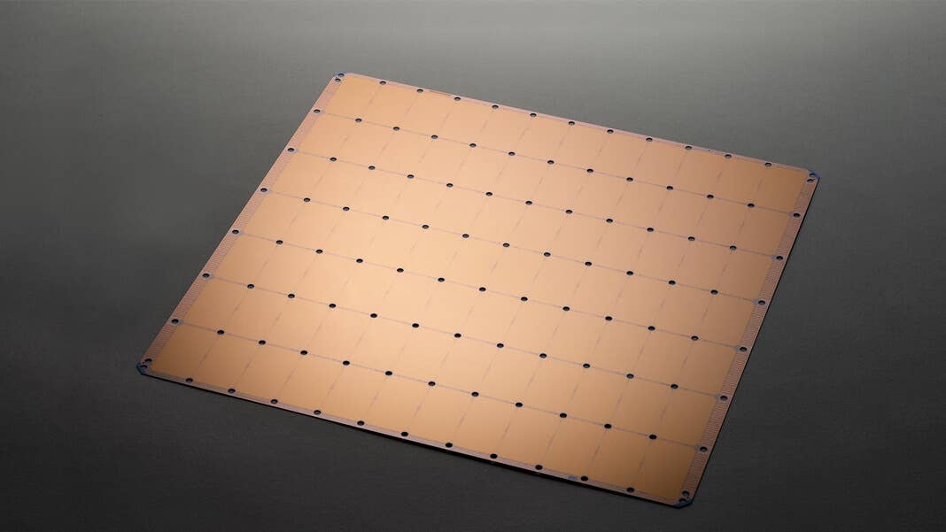 Cerebras Systems angle view of the Cerebras Wafer Scale Engine computing