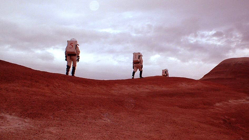 coronavirus quarantine mars simulation space suits red desert
