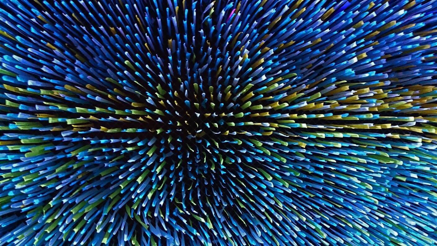 tech stories colorful pattern blue green pink