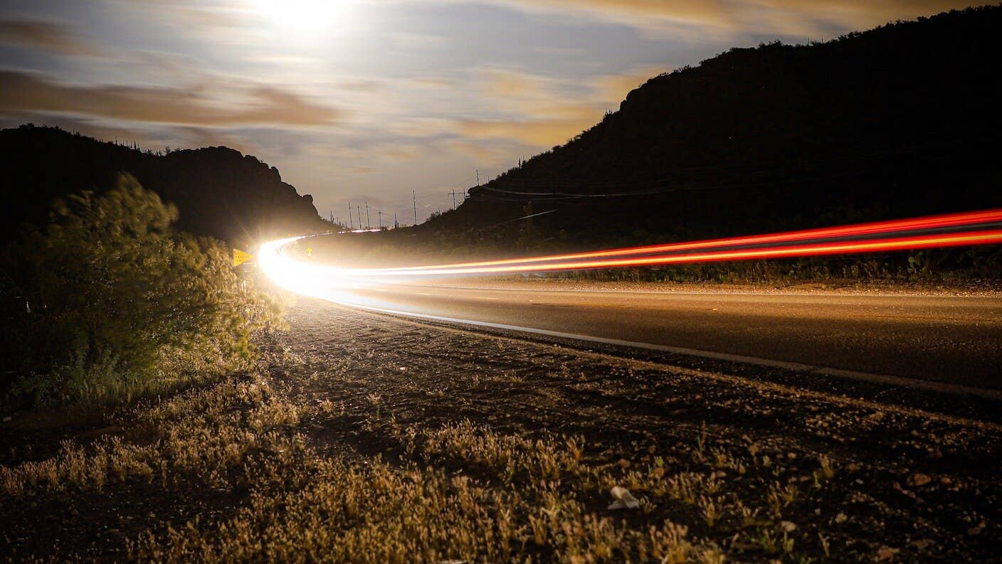 machine learning efficiency cars lights road time lapse mountains
