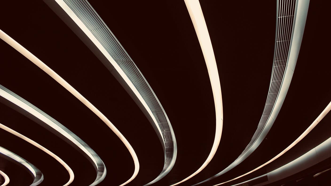 tech stories curving lines lights black background