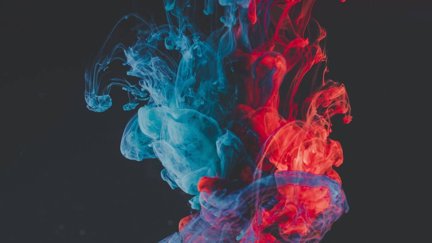 tech stories blue red smoke dark background