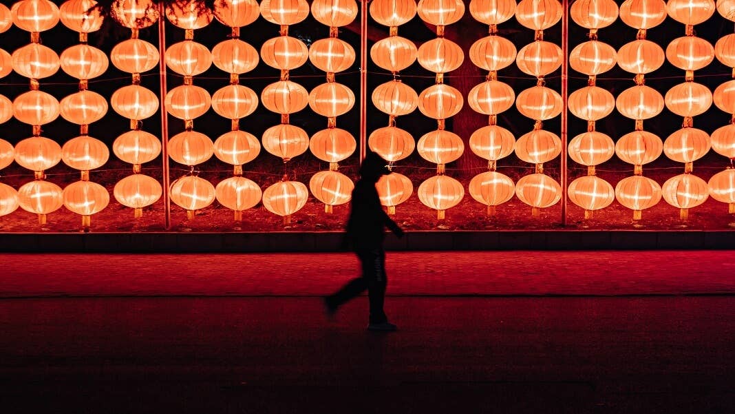 China artificial intelligence AI lanterns red