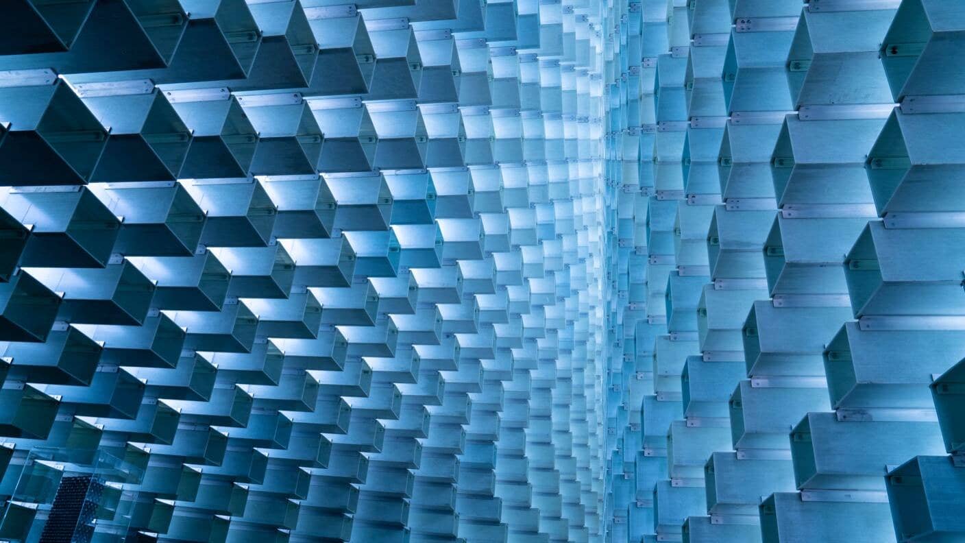 tech stories blue architecture distance