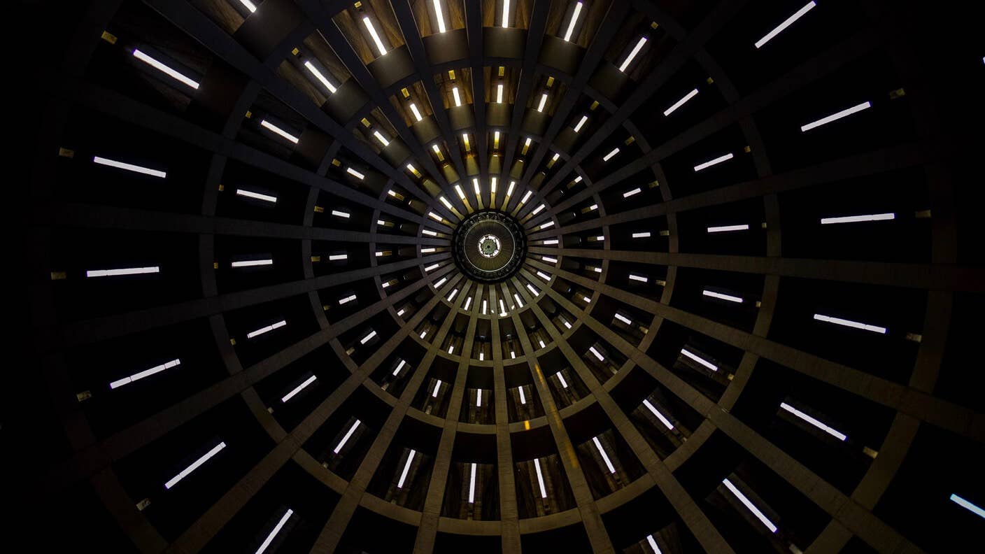 tech stories circle lights black background