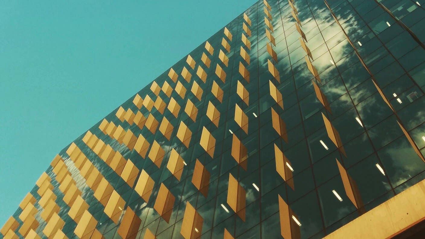 building golden blue sky cloud