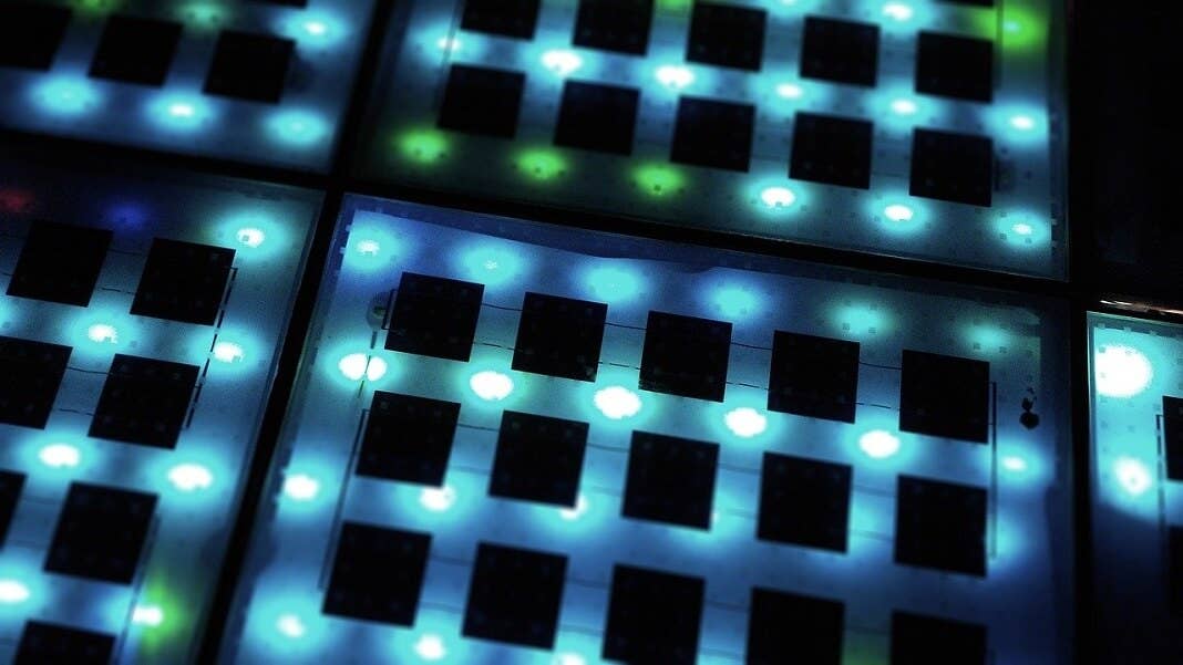 virtual electric grid blue lights