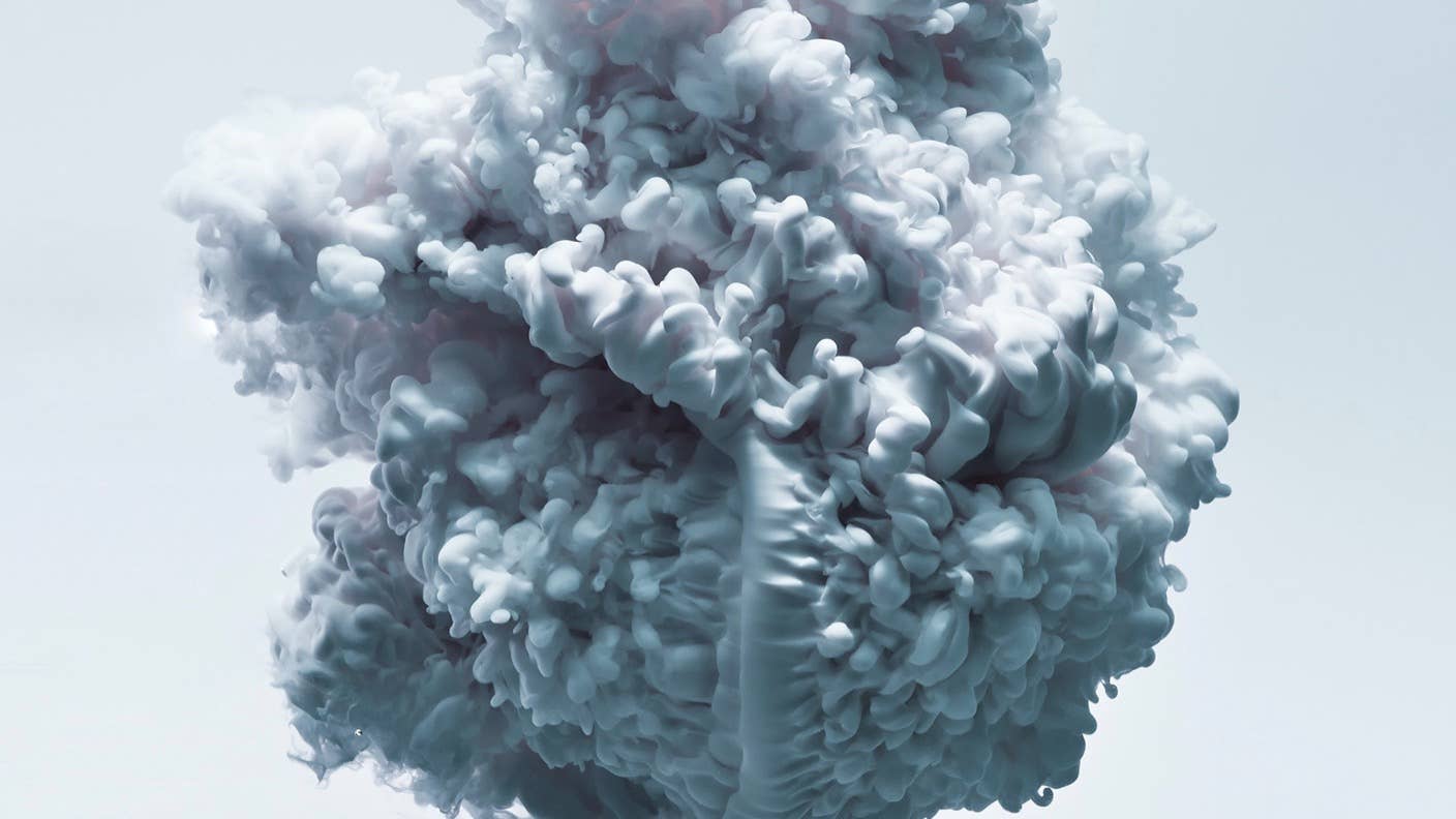 ai learning white blue liquid ink cloud swirl water