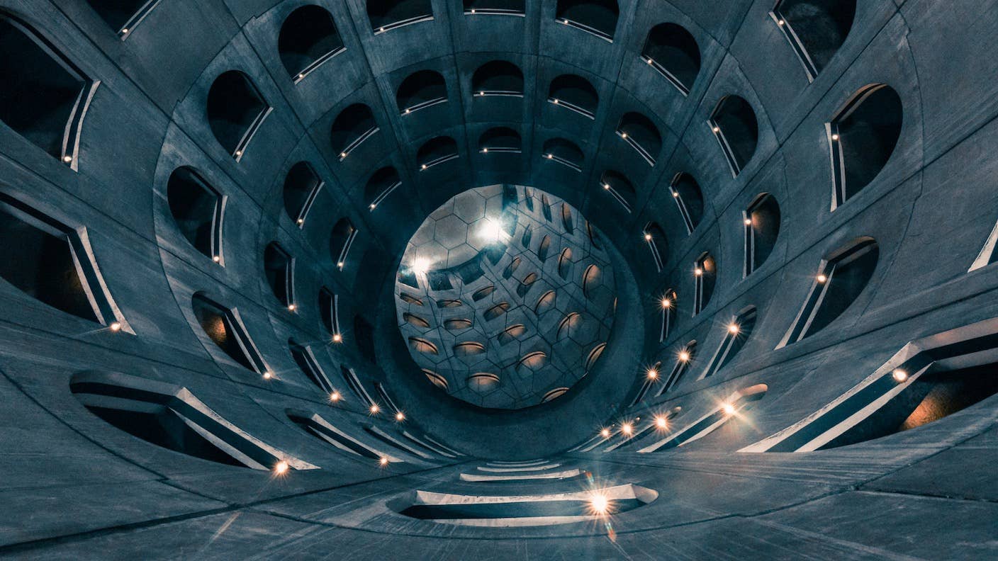 tech stories architecture round windows lights tunnel