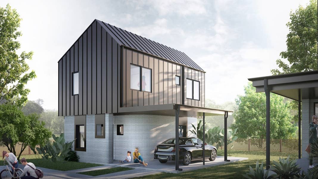 3d printed house austin texas icon