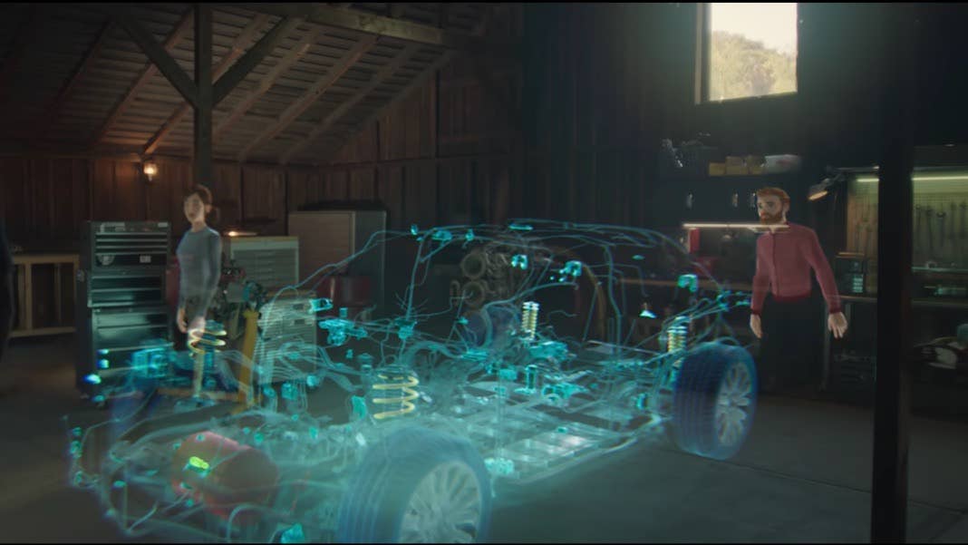 augmented reality mixed reality work microsoft holographic car mesh