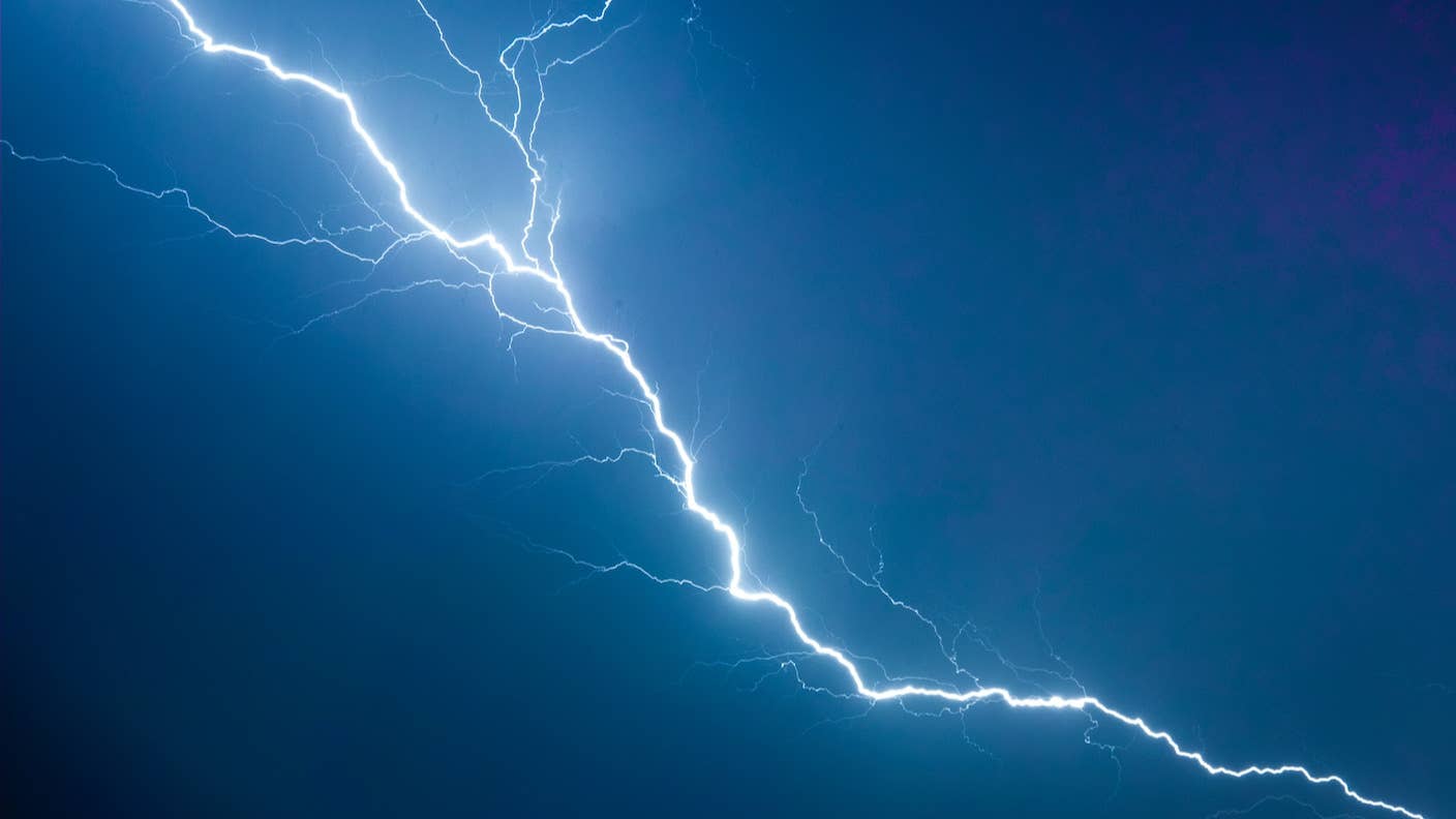 chronic pain lightning strike white blue black