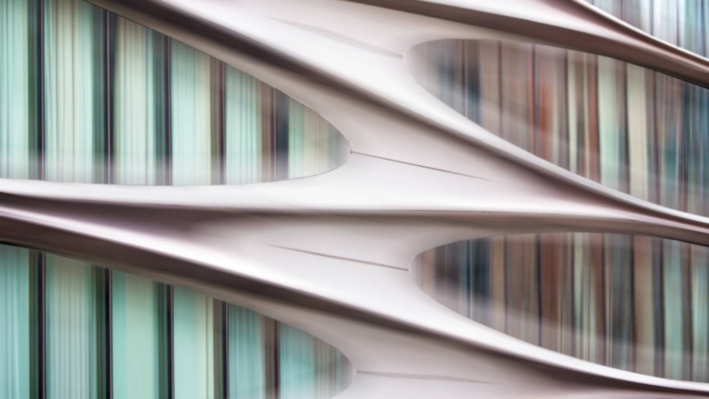 tech stories pink green abstract architecture