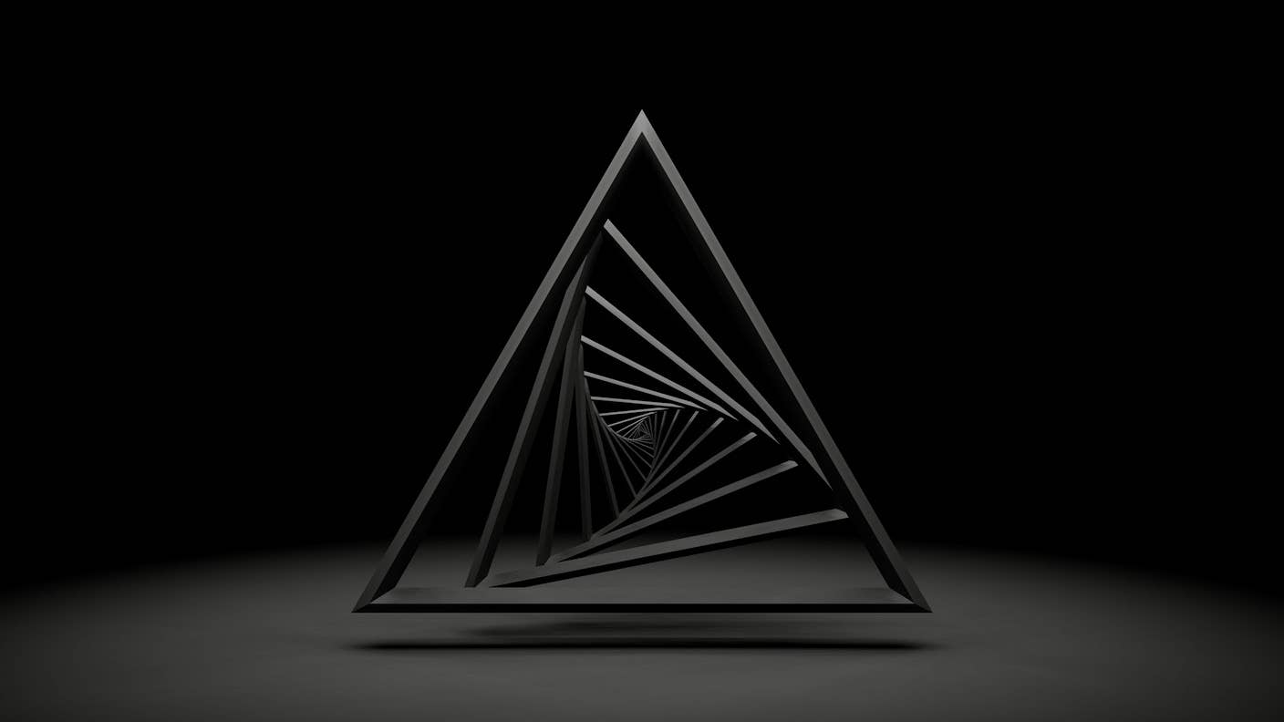 tech stories triangle grey vanishing point