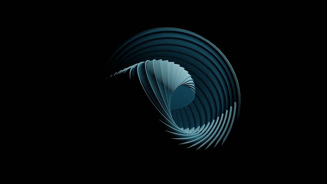 tech stories blue grey 3d wave design