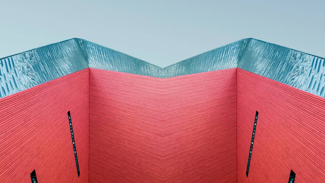 tech stories salmon blue sky architecture