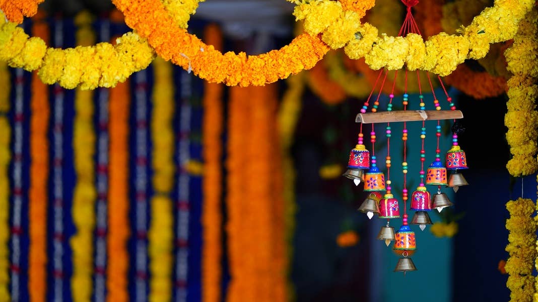 Indian festivities universal basic income flowers decoration