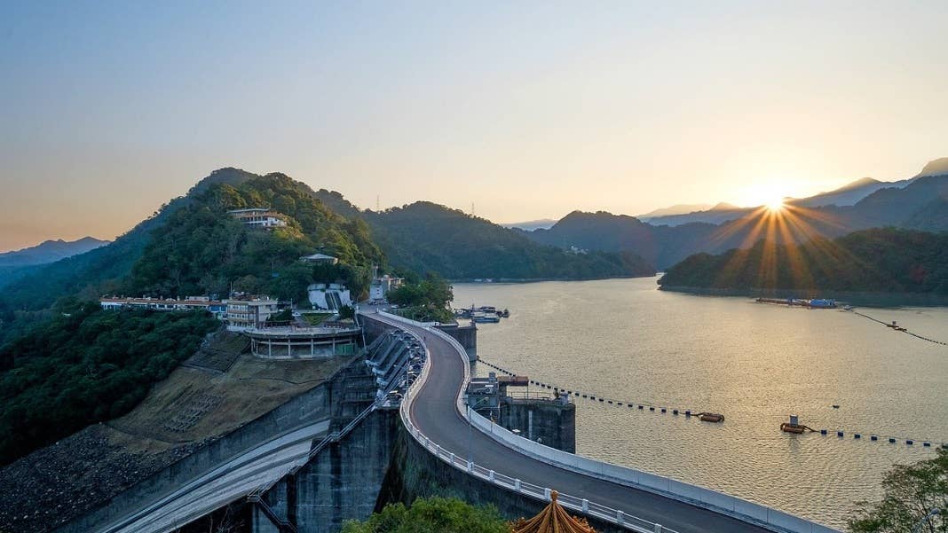 reservoir water lake solar panels energy