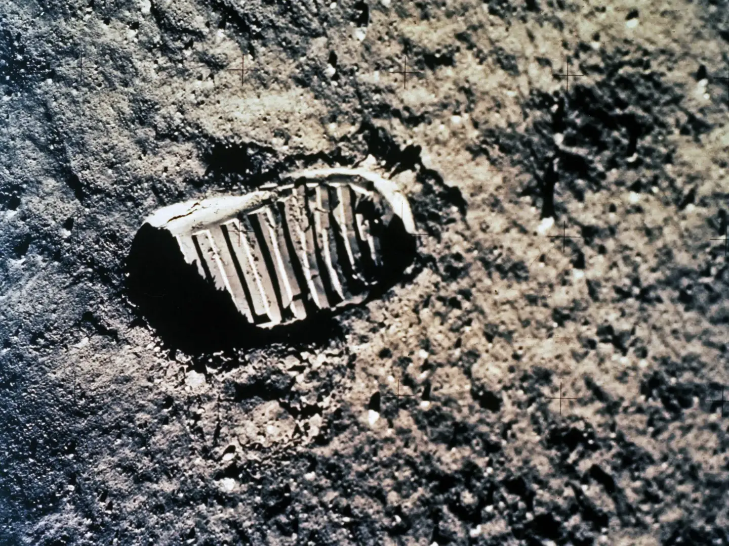 These Solar Cells Are Made of Moon Dust. They Could Power Future Lunar Colonies. Apollo astronaut's footprint on the moon