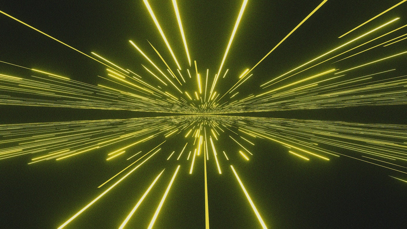 A horizon line with lines of yellow