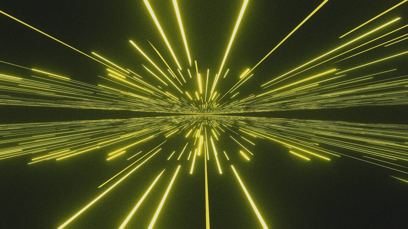 A horizon line with lines of yellow