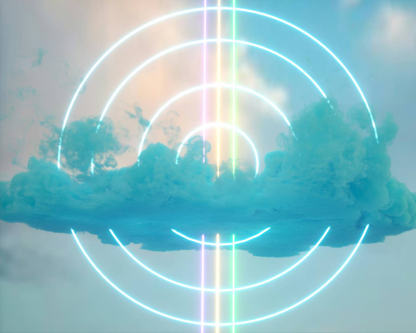 This Week’s Awesome Tech Stories From Around the Web (Through December 13) Clouds and sky with glowing digital concentric circles and bisecting lines