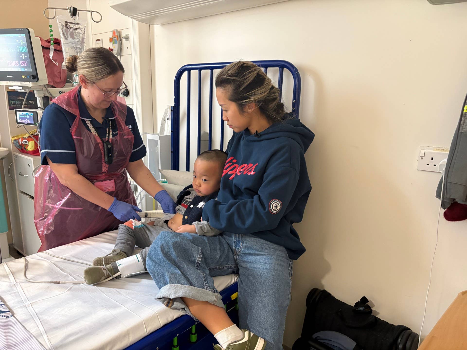 A three-year-old boy with Hunter syndrome receives a one-time gene therapy infusion